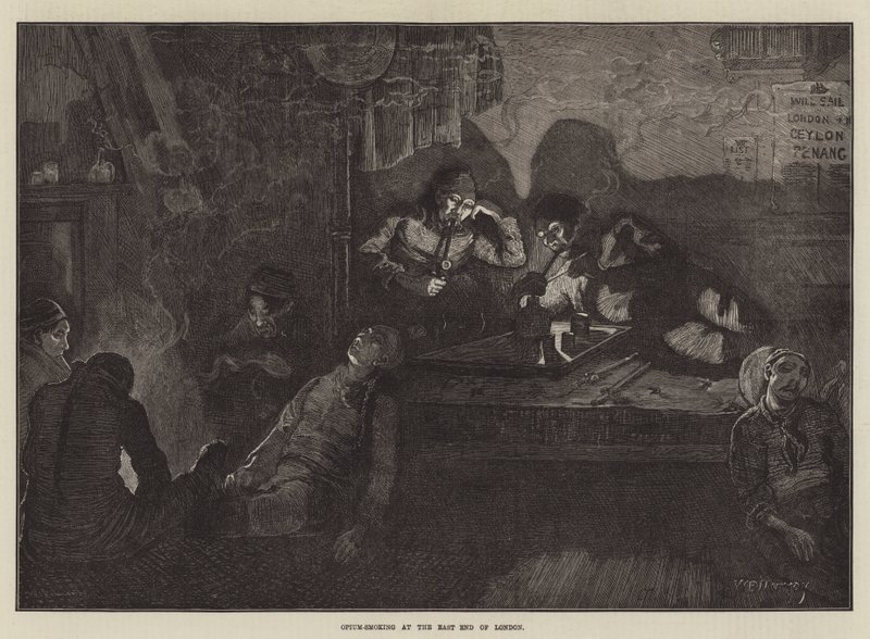 Fumar de ópio no East End de Londres de William Bazett Murray