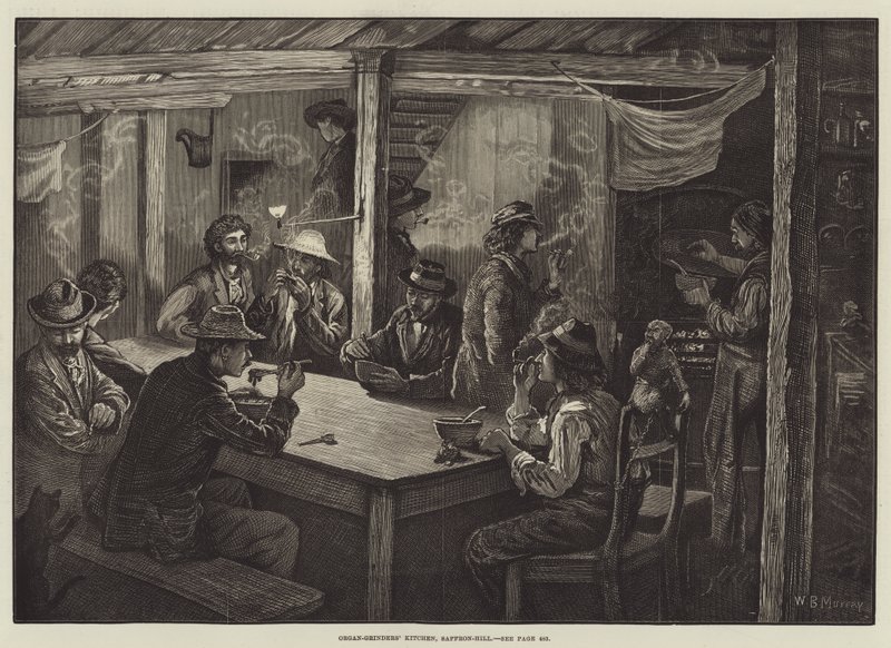 Cozinha dos Grinders de Órgãos, Saffron-Hill de William Bazett Murray