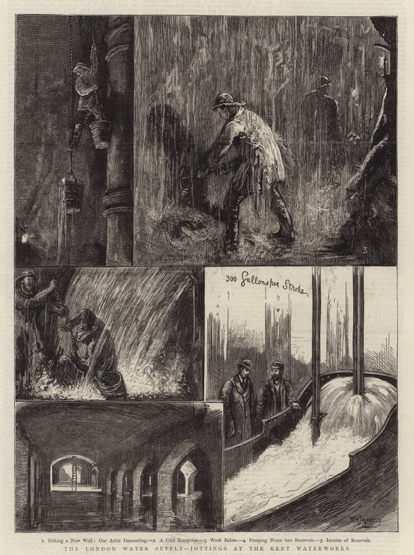 O London Water Supply, anotações na Kent Waterworks de William Bazett Murray
