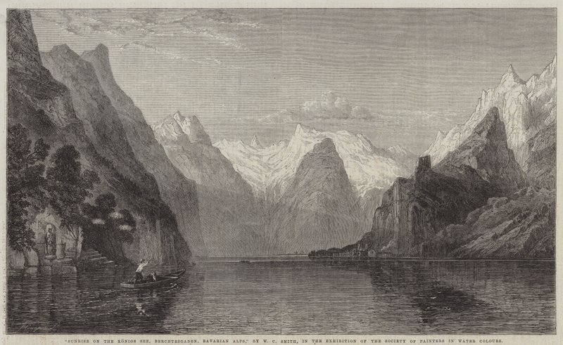 Nascer do sol no Konigs ver, Berchtesgaden, Alpes da Baviera de William C. Smith