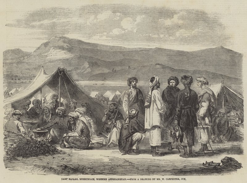 Bazar de acampamento, Meerunzaie, Afeganistão ocidental de William Carpenter