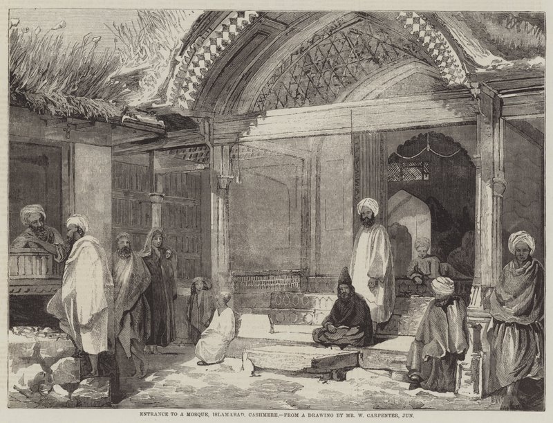 Entrada para uma mesquita, Islamabad, Cashmere de William Carpenter