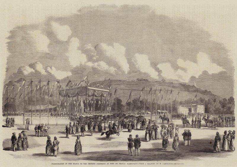 Inauguração da estátua à imperatriz Josephine em Fort de France, Martinica de William Carpenter