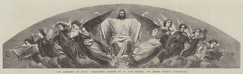 A Difusão de Presentes, Peça de Altar, para a Igreja de Cristo, Marylebone de William Cave Thomas