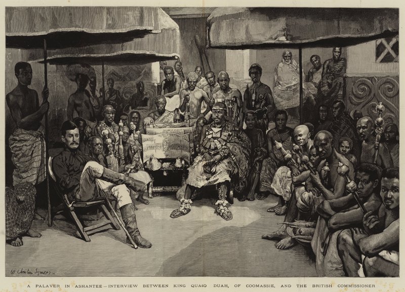 Um palavrório em Ashantee, Entrevista entre o rei Quaco Duah, de Coomassie, e o comissário britânico de William Christian Symons