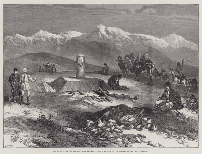 Um dos novos pilares do limite afegão de William Crimea Simpson