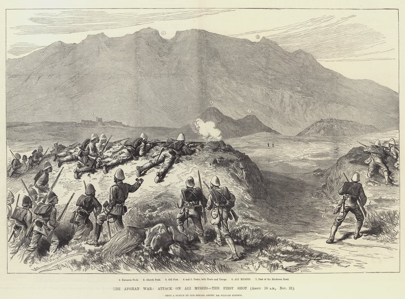 A Guerra do Afeganistão, Ataque a Ali Musjid, o primeiro tiro de William Crimea Simpson