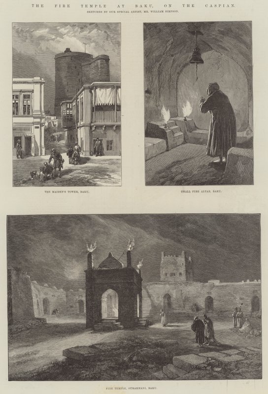 O Templo do Fogo em Baku, no Cáspio de William Crimea Simpson