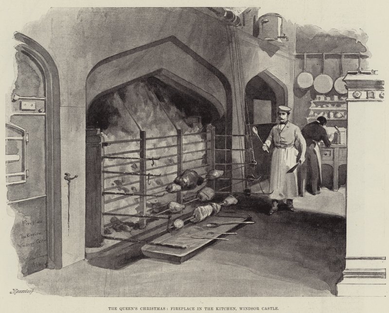 Natal da Rainha, Lareira na Cozinha, Castelo de Windsor de William Crimea Simpson
