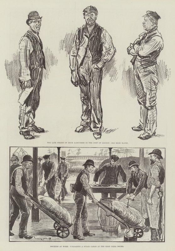 Greve da doca de Londres de 1889 de William Douglas Almond