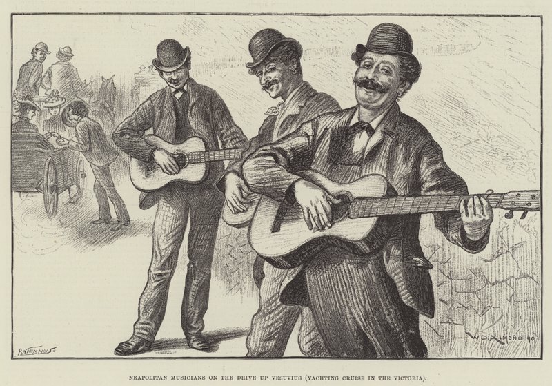 Músicos napolitanos na subida do Vesúvio (cruzeiro de iates no Victoria) de William Douglas Almond