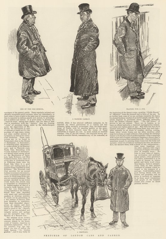 Esboços de táxis e cabmen de Londres de William Douglas Almond