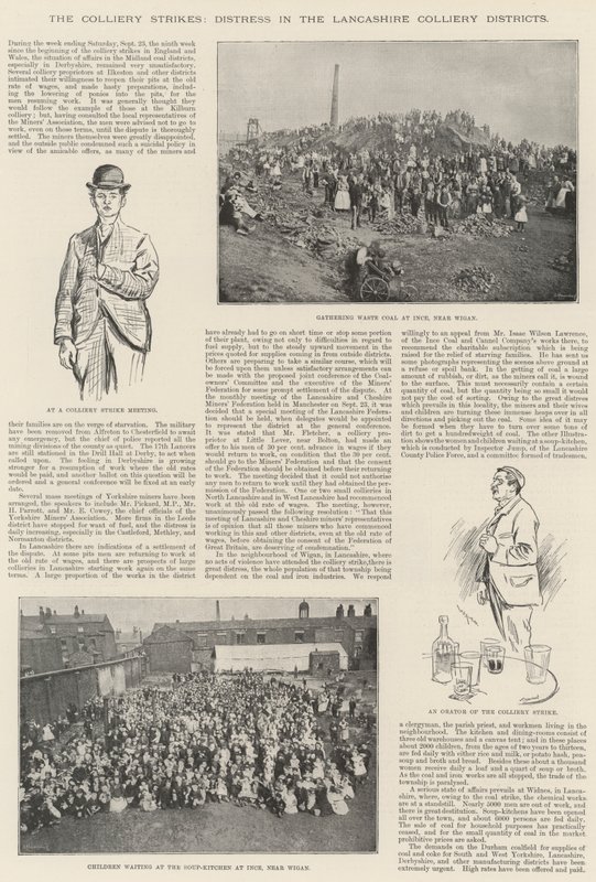 Os ataques de mina de carvão, aflição nos distritos de mina de Lancashire de William Douglas Almond