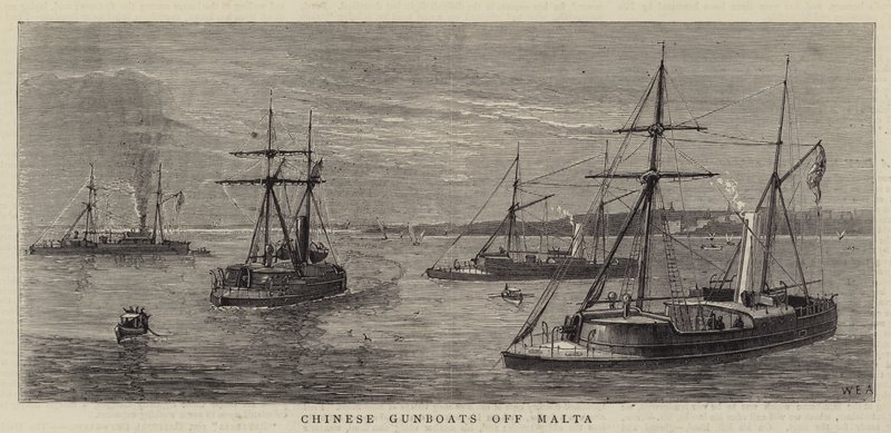 Gunboats chineses fora de Malta de William Edward Atkins