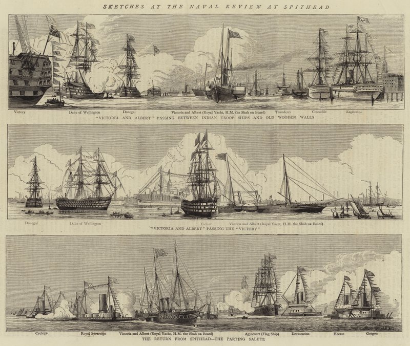 Esboços na Naval Review no Spithead de William Edward Atkins