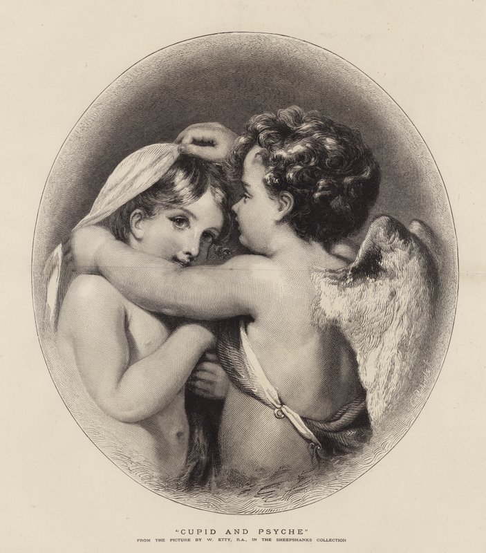 Cupido e Psique de William Etty