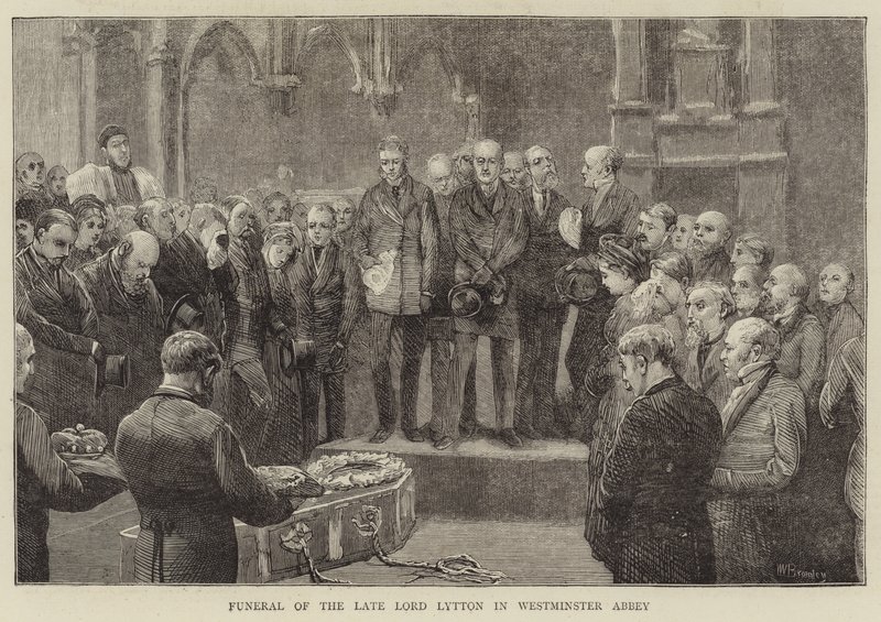 Funeral do falecido Lorde Lytton na Abadia de Westminster de William III Bromley