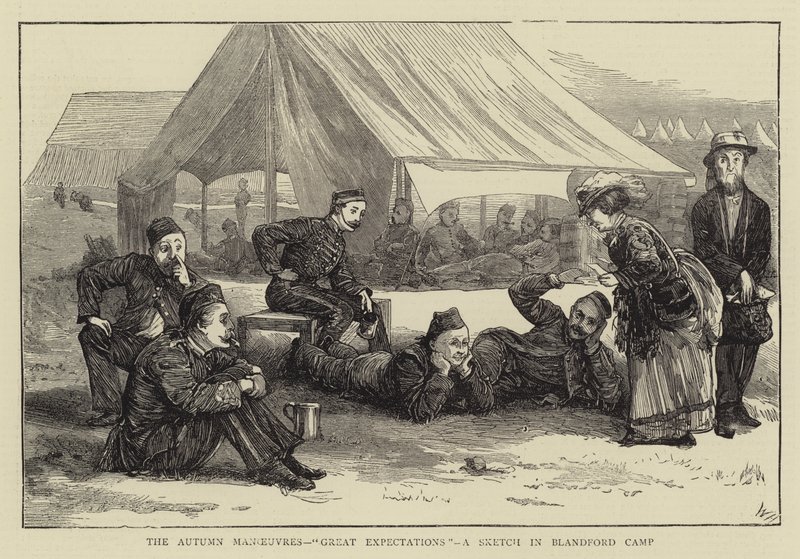 As manobras de outono, grandes expectativas, um esboço em Blandford Camp de William III Bromley