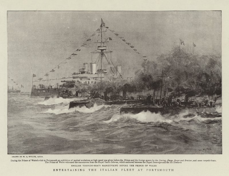 Entreter a frota italiana em Portsmouth de William Lionel Wyllie