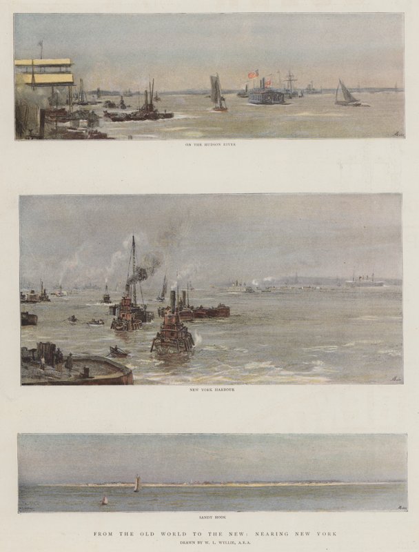 Do Velho Mundo ao Novo, perto de Nova York de William Lionel Wyllie