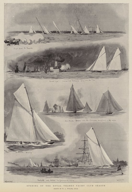 Abertura da temporada do Royal Thames Yacht Club de William Lionel Wyllie