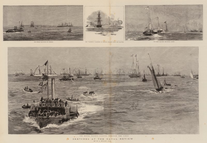 Esboços na revisão naval de William Lionel Wyllie