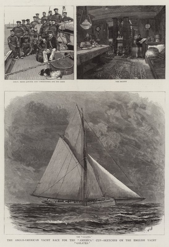 Corrida de iates anglo-americana para a America Cup, Esboços sobre o Iate Inglês Galatea de William Lionel Wyllie