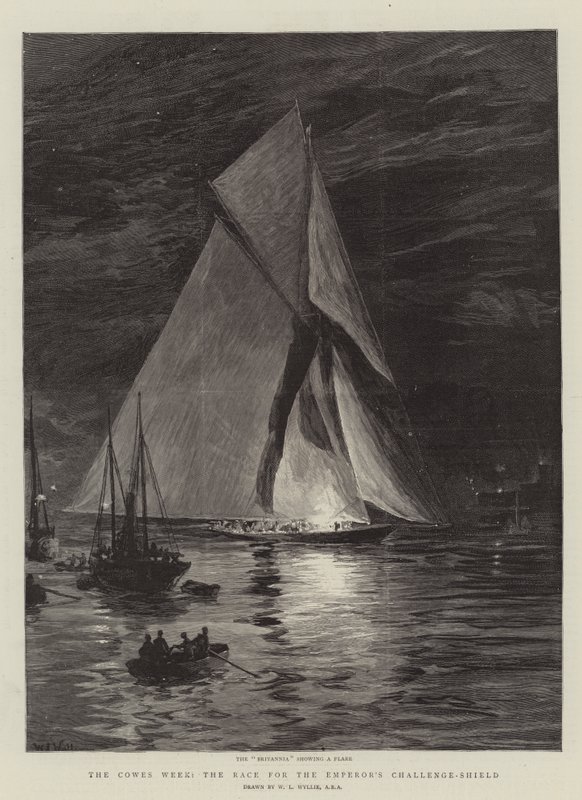 A Semana Cowes, a Corrida pelo Desafio do Escudo do Imperador de William Lionel Wyllie