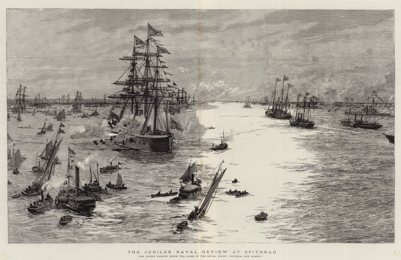 A revisão naval do jubileu em Spithead de William Lionel Wyllie