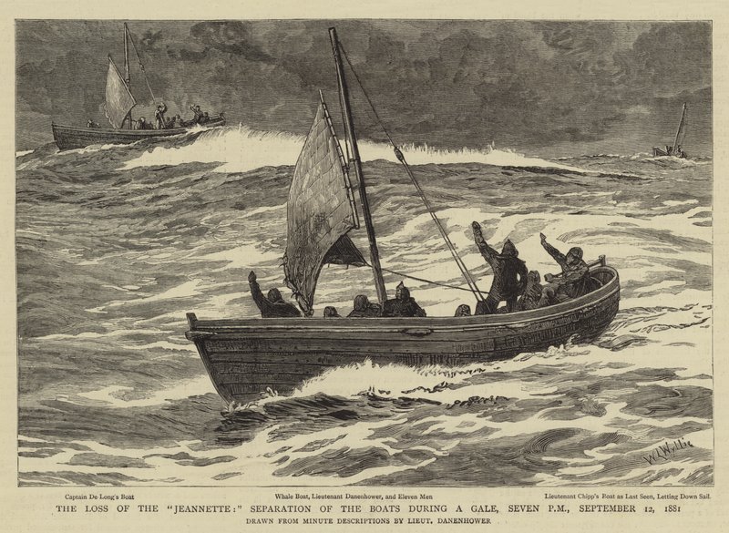 A perda da Jeannette, separação dos barcos durante um vendaval, Seven PM, 12 de setembro de 1881 de William Lionel Wyllie