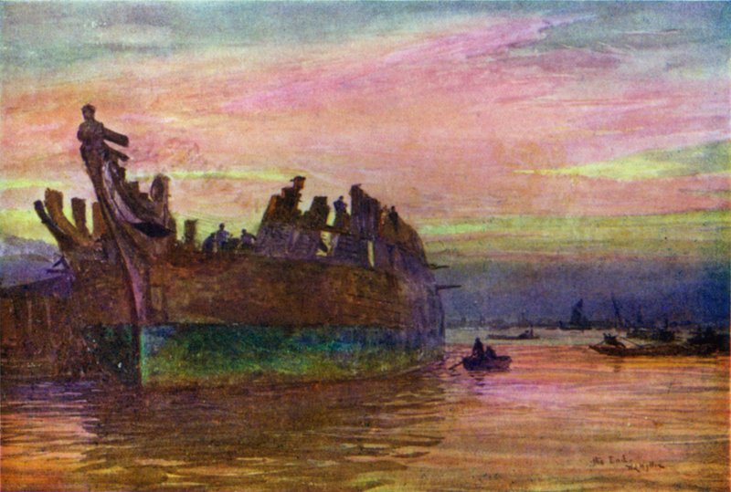 O fim de um velho navio de guerra de William Lionel Wyllie