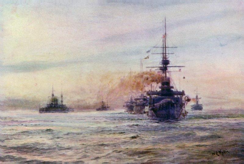 Navios de guerra da era branca da classe Majestic de William Lionel Wyllie