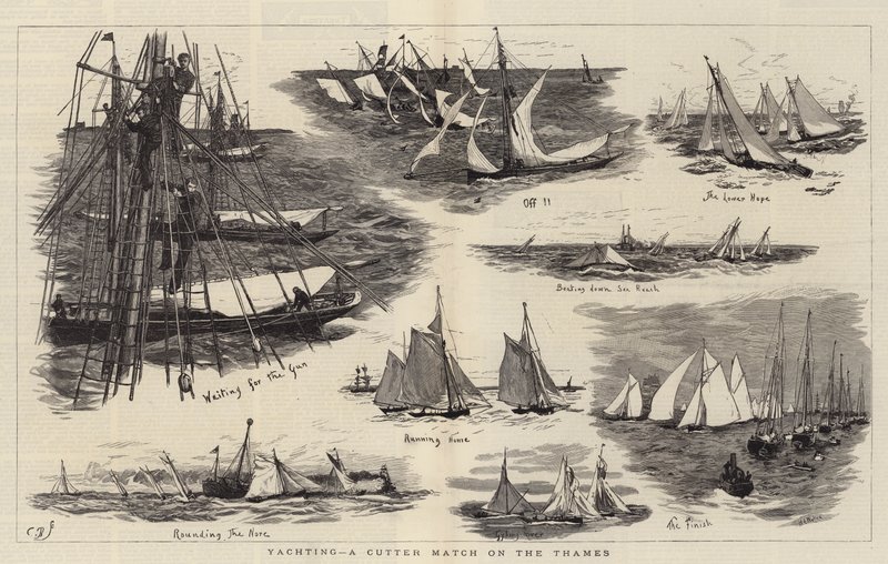 Yachting, um jogo de cortador no Tamisa de William Lionel Wyllie