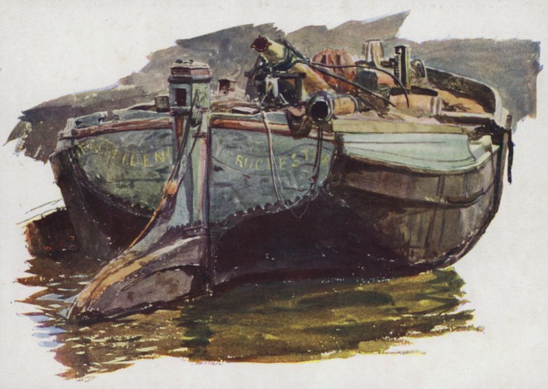 Uma Barca do Tamisa ou Medway de William Lionel Wyllie