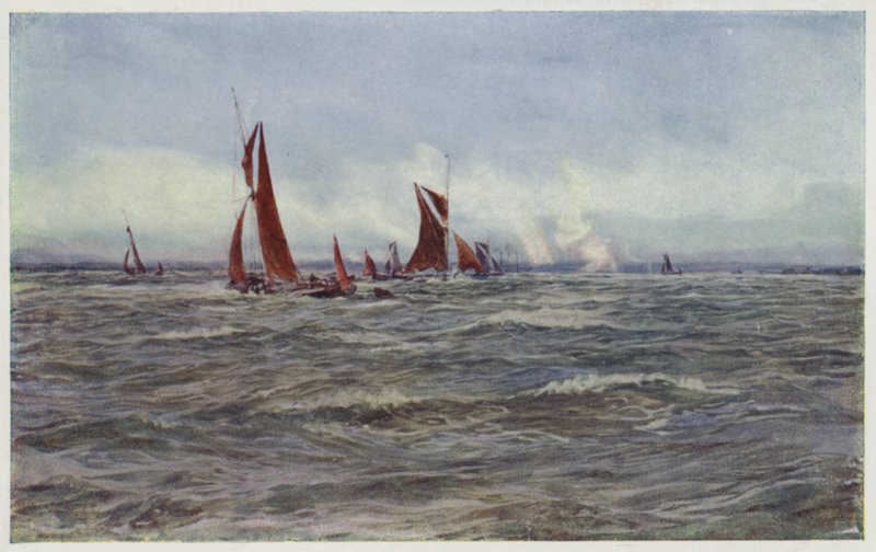 Um dia ventoso e úmido no Medway de William Lionel Wyllie