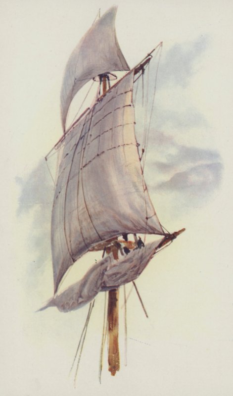 Maintop Sail e Top-Gallant Sail do Valhalla de William Lionel Wyllie