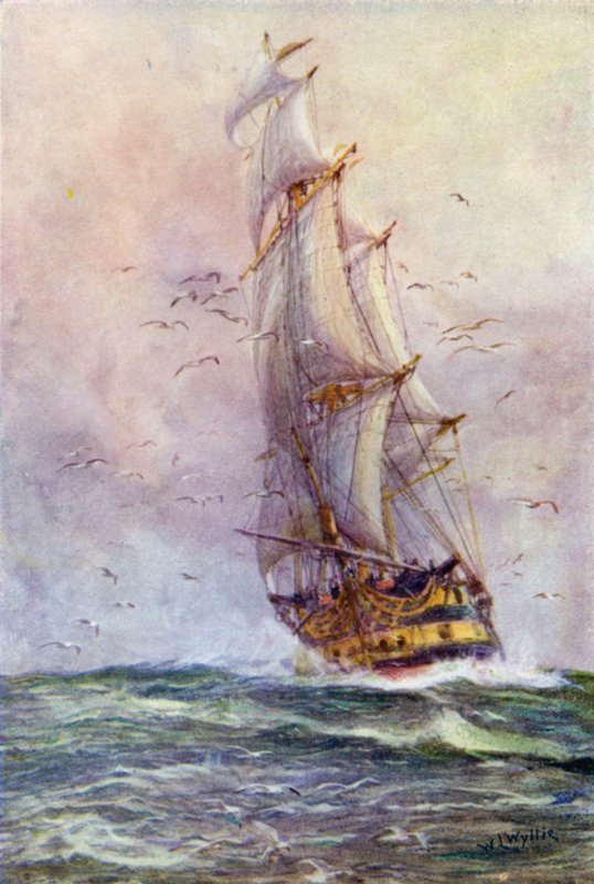 O Foudroyant, um dos antigos navios de Nelsons de William Lionel Wyllie