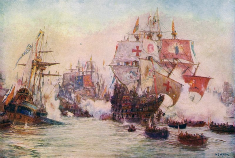 A armada espanhola, 1588 de William Lionel Wyllie