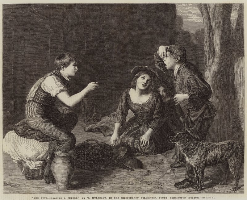 A bunda, atirando uma cereja de William Mulready