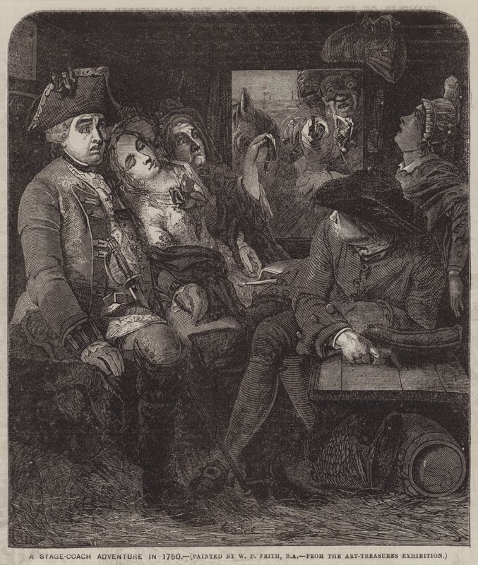Uma aventura de estágio-treinador em 1750 de William Powell Frith