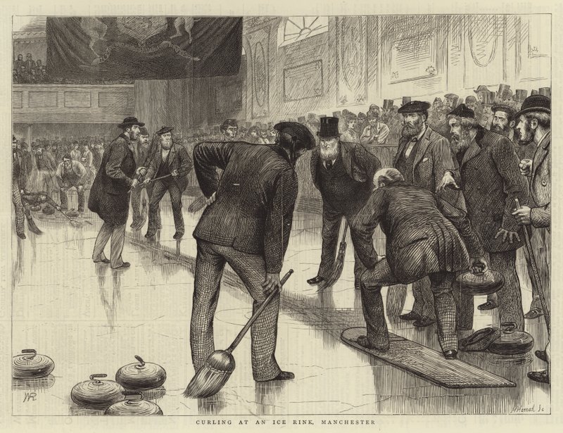 Curling em uma pista de gelo, Manchester de William Ralston