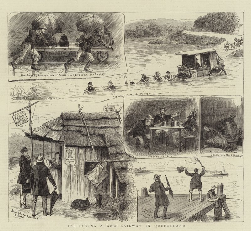 Inspecionando uma nova estrada de ferro em Queensland de William Ralston