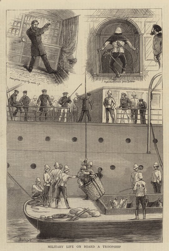 Vida militar a bordo de um troopship de William Ralston