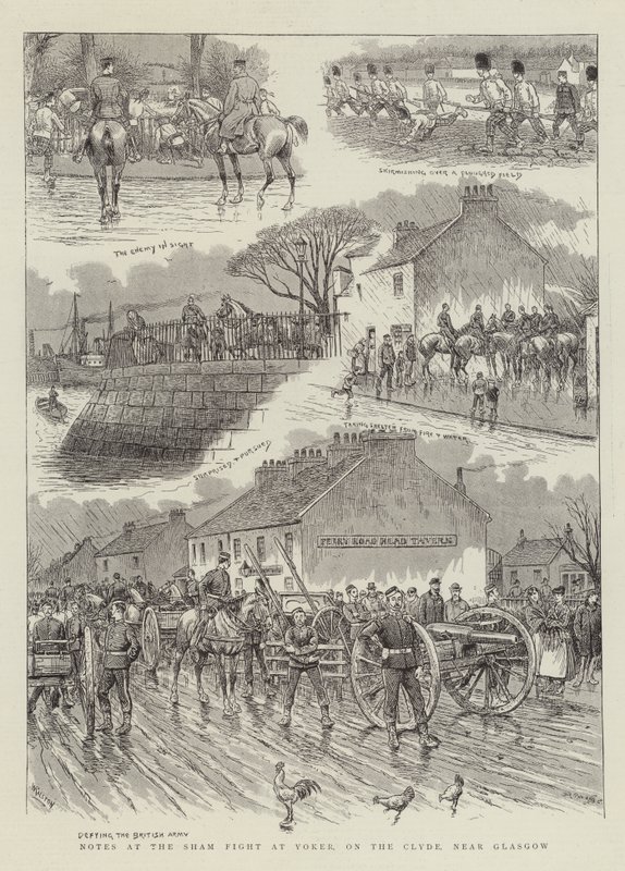 Notas no Sham Fight em Yoker, no Clyde, perto de Glasgow de William Ralston
