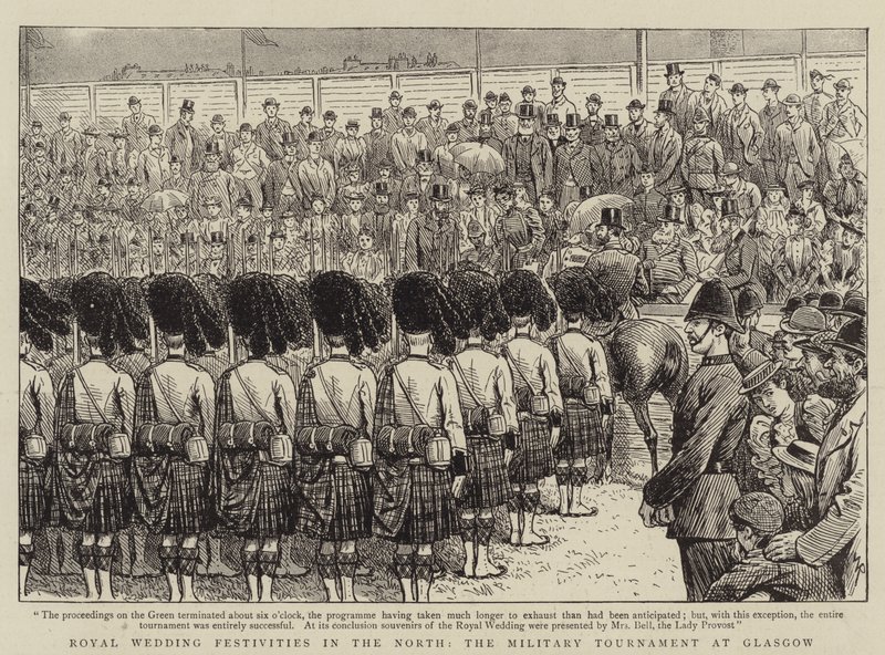 Festas de casamento real no norte, o torneio militar em Glasgow de William Ralston