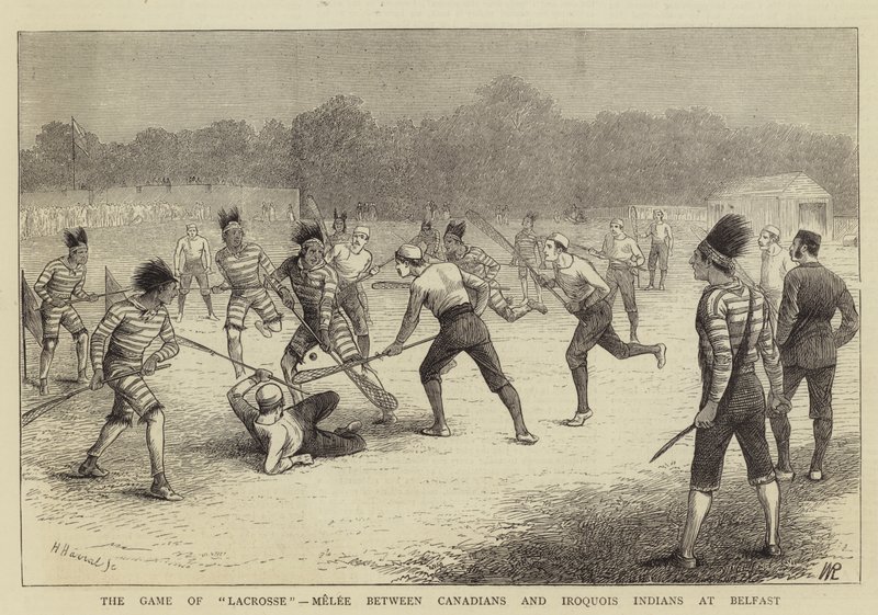 O jogo do Lacrosse, melee entre canadenses e índios iroqueses em Belfast de William Ralston