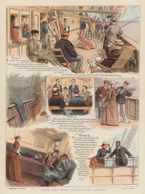 A menina com trinta e nove amantes (chromolitho) de William Ralston