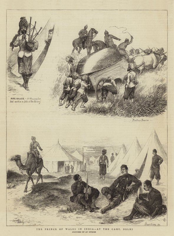 O Príncipe de Gales, na Índia, no acampamento, Delhi de William Ralston