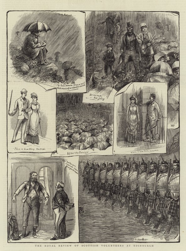 A revisão real de voluntários escoceses em Edimburgo de William Ralston