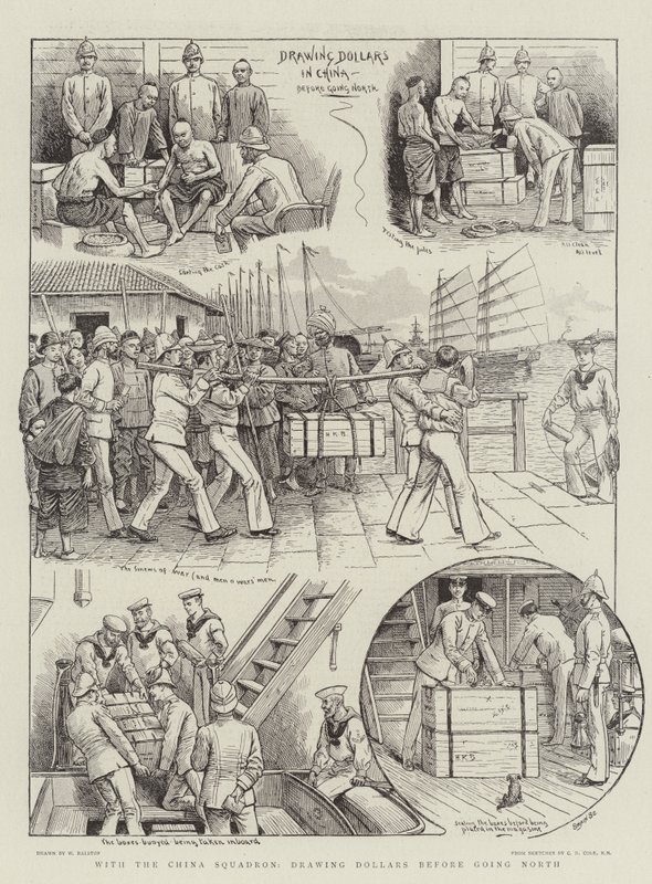 Com o esquadrão da China, desenhando dólares antes de ir para o norte de William Ralston